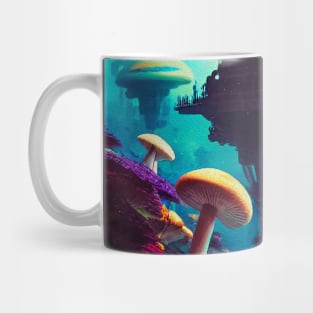 Abstract Another World Mushroom Citadel Mug